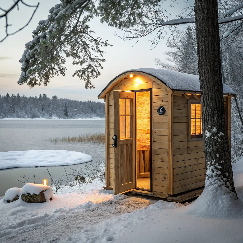 Cozy ice fishing hut experience